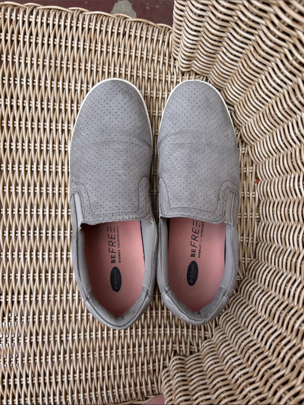 Dr. Scholl's Slip-On Sneakers in Light Gray with Pink Insoles